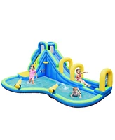 Costway Inflatable Water Slide Kids Bounce House Castle Splash Pool Without Blower