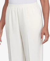 Alfred Dunner Petite Classic Full Elastic Short Mid Rise Pant