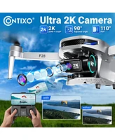 Contixo F28 Foldable Gps Drone - 2K Fhd Camera with Gps Control and Selfie Mode - Follow Me, Way Point, & Orbit Mode -With Carrying Case