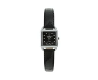 Peugeot Women's 20mm Square Watch with Glossy Leather Strap