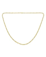 Bling Jewelry Solid Strong Shinny Mens Figaro Chain Necklace Link bracelet Set Gold Plated Stainless Steel Inch 4.5MM