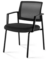 Simplie Fun Stackable Mesh Back Chairs, Black Set of 1