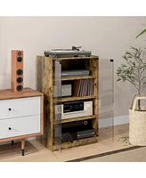 Streamdale Furniture Multi-Tier Media Cabinet with Glass Doors