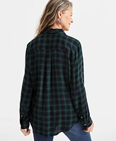 Style & Co Petite Nala Plaid Button-Front Perfect Shirt, Created for Macy's