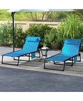 5-in-1 Folding Chaise Lounge Set with Headrest