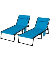 5-in-1 Folding Chaise Lounge Set with Headrest