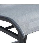 3-Piece Bistro Set for 2 with Round Table & Bar Chairs in Charcoal Gray