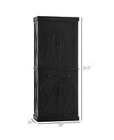 Modern Farmhouse 4-Door Kitchen Pantry with Ample Storage