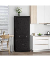 Streamdale Furniture Modern Farmhouse 4-Door Kitchen Pantry with Ample Storage