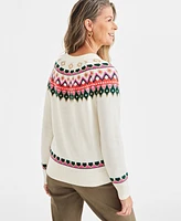 Style & Co Petite Fair Isle Flow Pullover Sweater, Created for Macy's