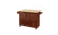Drop Leaf Rolling Kitchen Island with Storage