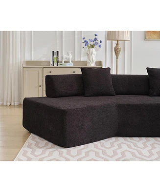 Streamdale Furniture Modern Minimalist Boucle L-Shape Sofa, Foam-Filled, Assembly-Free