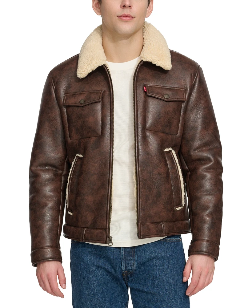 Levi's Men's Faux-Shearling Full-Zip Trucker Jacket