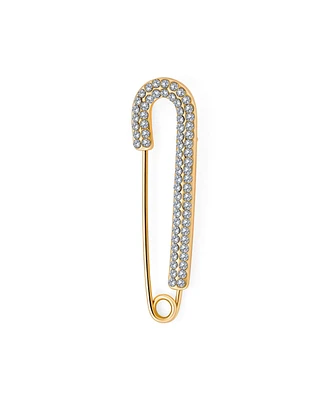 Bling Jewelry Fashion Large Statement Symbol Of Support Christmas Crystal Candy Cane Design Safety Pin Scarf Brooch Add Charms For Women Gold Plated 2