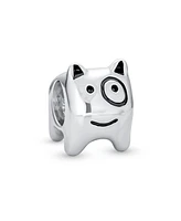 Bling Jewelry Small Puppy Pet Animal Lover Bff Spot Dog Charm Bead For Women Oxidized Sterling Silver Fits European Bracelet