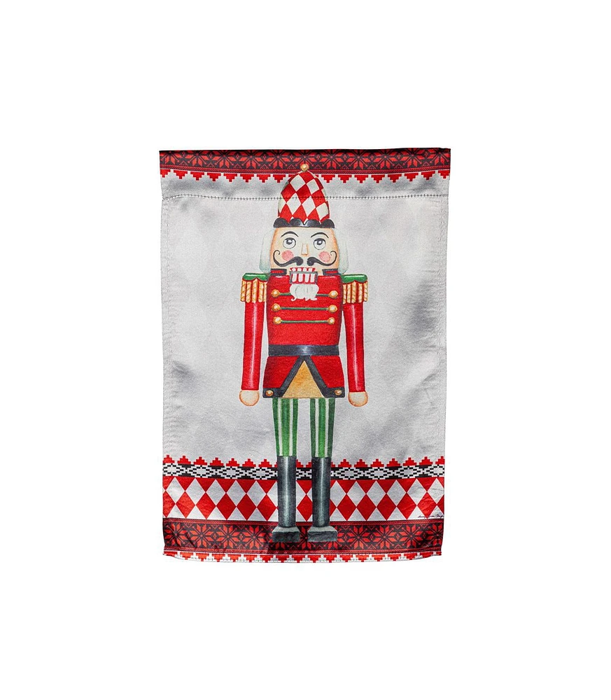 Evergreen Garden Flag Christmas Nutcracker Lustre Double Sided Indoor Outdoor Decor 18" x 12.5"