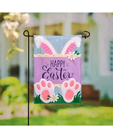 Evergreen Happy Easter Bunny Applique Garden Flag