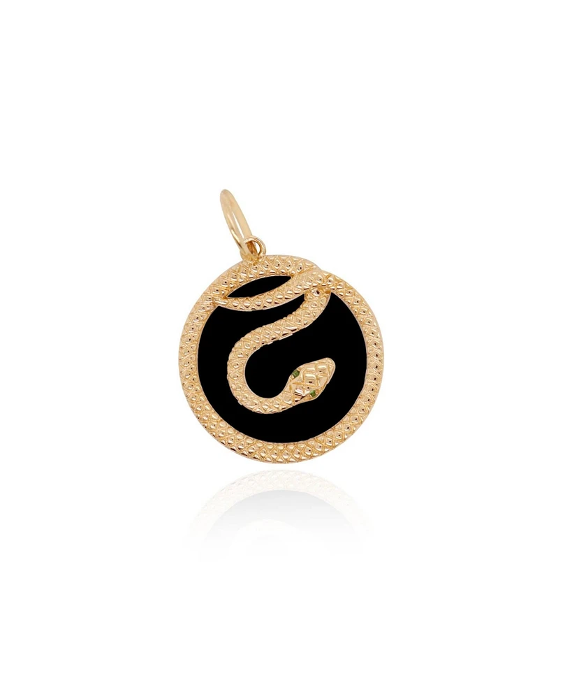 The Lovery Onyx Horn Charm 14K Gold