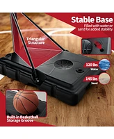 Vebreda Adjustable Portable Basketball Hoop Stand with Shatterproof Backboard Wheels