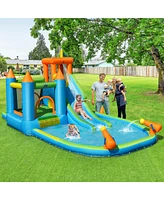 Bountech Inflatable Water Slide Kids Bounce House Splash Water Pool w/ Blower
