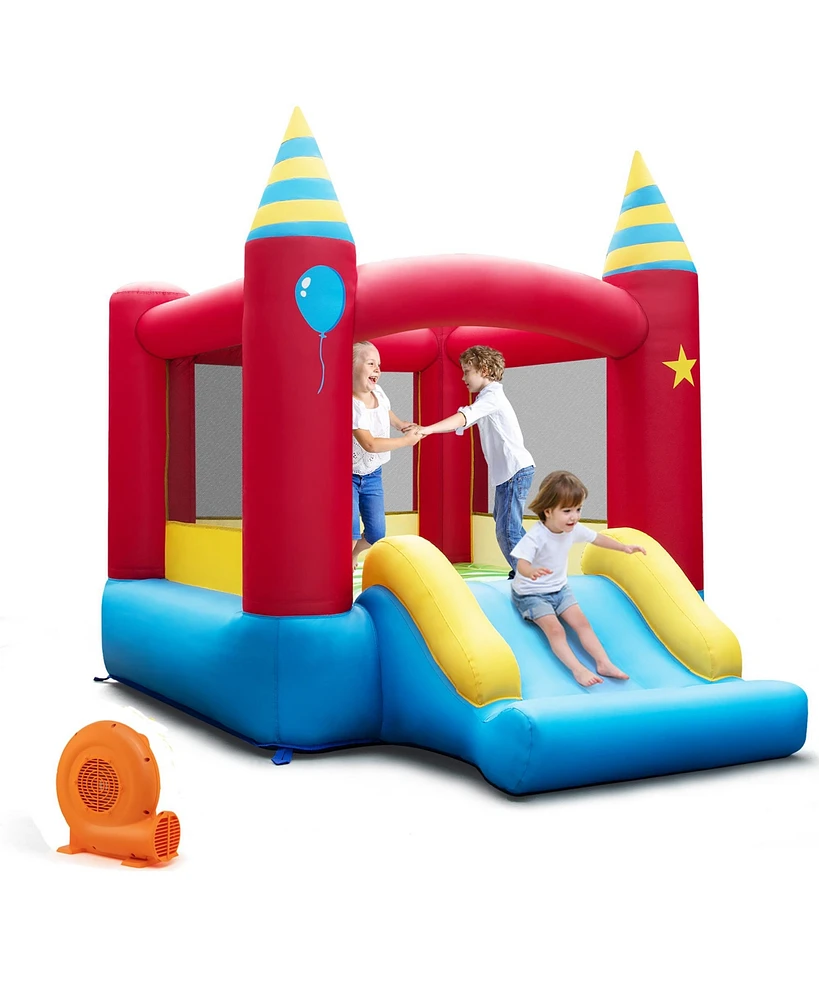 Costway Inflatable Bounce Castle Kids Jumping Bouncer Indoor Outdoor with 550W Blower