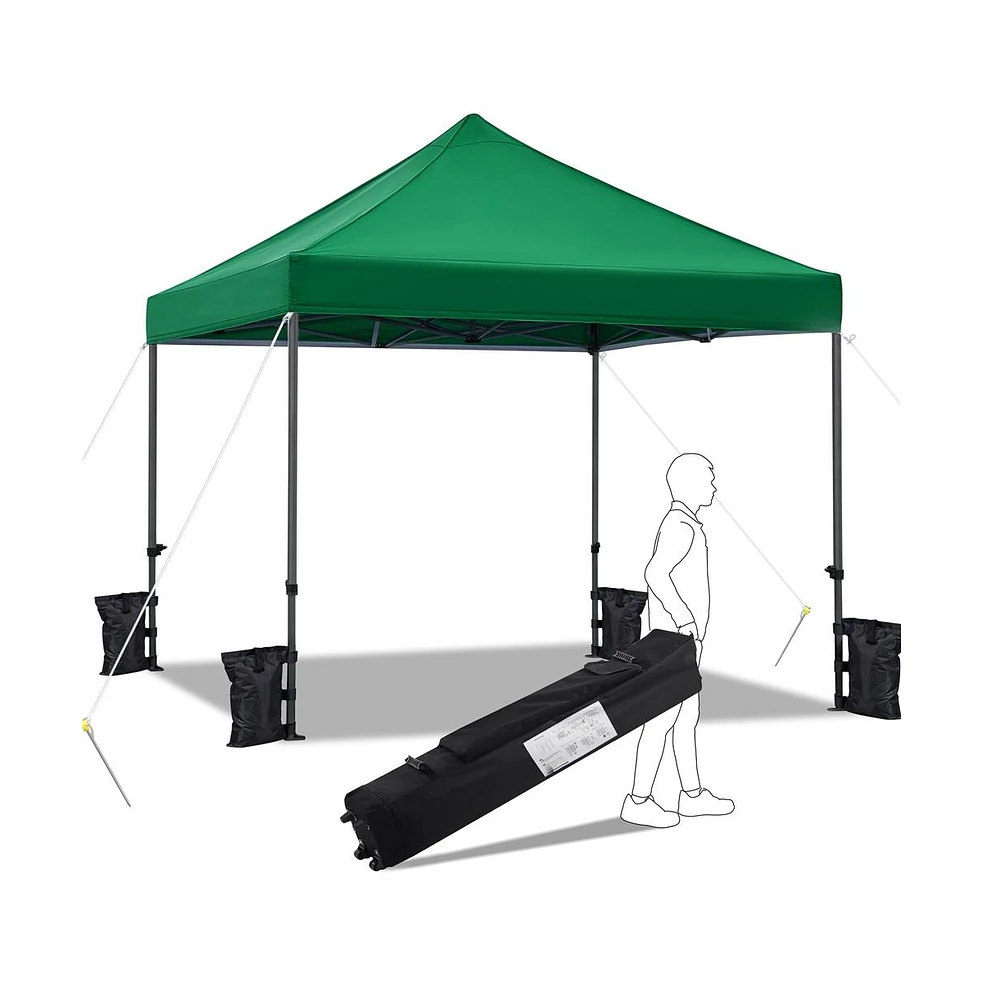 Yaheetech 10x10 Ft Pop Up Canopy Tent, Dark Green