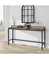 Tribesigns 70.9 inch Extra Long Sofa Table Rustic Industrial Console Behind Couch