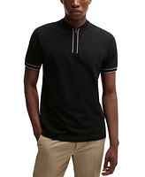 Boss by Hugo Men's Cotton-Pique Zip-Neck Polo