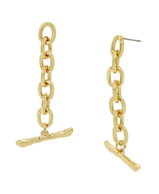 Robert Lee Morris Soho Gold Chain Toggle Bar Drop Earrings