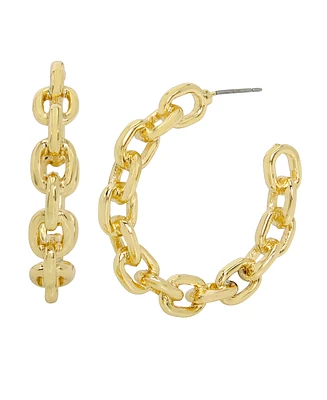 Robert Lee Morris Soho Gold Chain Hoop Earrings