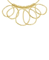 Robert Lee Morris Soho Gold Textured Ring Bib Wire Necklace