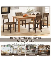 Skonyon Wooden Dining Chair Set of 2 for Kitchen Dining Room-Brown