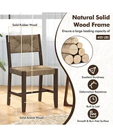 Skonyon Wooden Dining Chair Set of 2 for Kitchen Dining Room-Brown