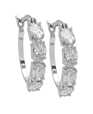 Macy's Cubic Zirconia Oval Hoop Earrings