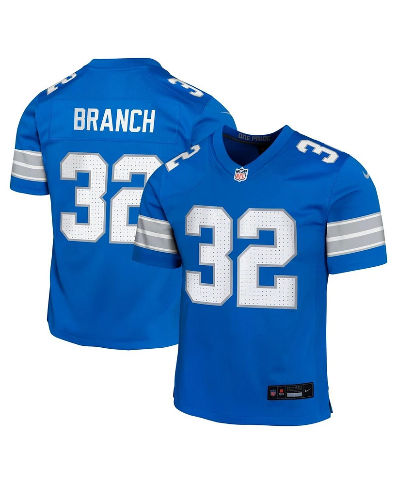 Nike Big Boys and Girls Brian Branch Blue Detroit Lions Team Player Game Jersey