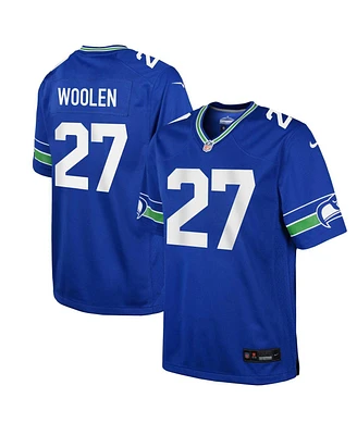 Nike Big Boys and Girls Tariq Woolen Royal Seattle Seahawks Alternate Player Game Jersey