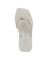 Guess Women's Demmey Logo Thong Square Toe Eva Wedge Sandals