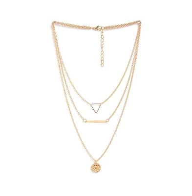 Sohi Women's Geometric Layered Necklace