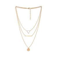 Sohi Women's Geometric Layered Necklace