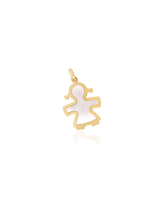 The Lovery Mother of Pearl Girl Charm 14K Gold