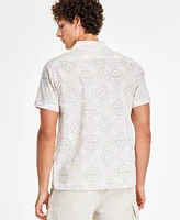 Sun + Stone Men's Becker Regular-Fit Medallion-Print Button-Down Camp Shirt, Created for Macy's