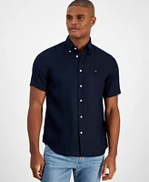 Tommy Hilfiger Men's Short Sleeve Button-Down Linen Shirt