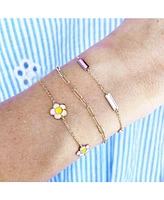 The Lovery Mother of Pearl Daisy Bracelet 14K Gold