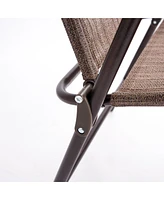 Costway Set of 2 Patio Folding Sling Back Chairs Camping Deck Garden
