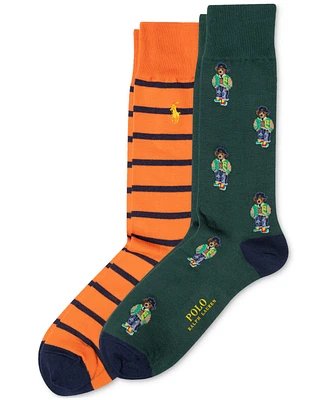 Polo Ralph Lauren Men's 2-Pk. Mini American Heritage Bear Slack Socks