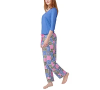 Hue Women's Crochet All Day Printed Pajama Pants