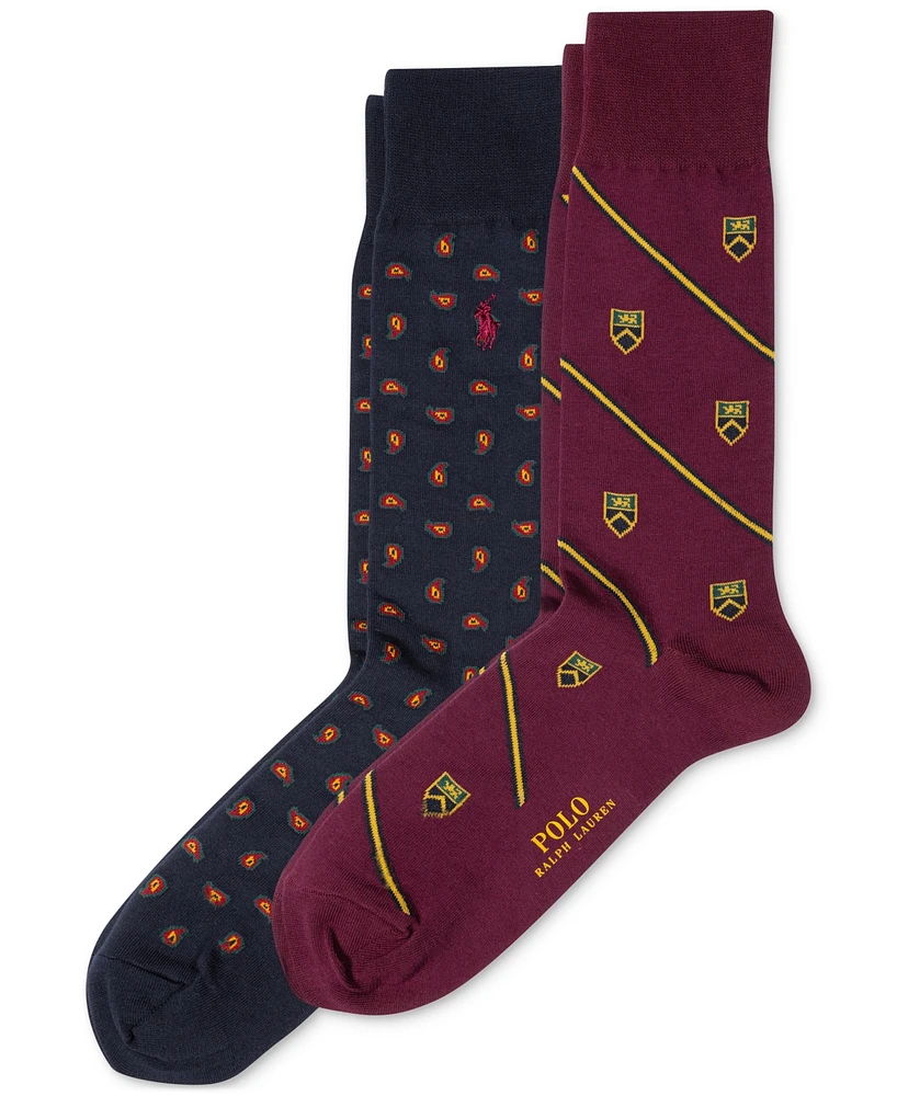 Polo Ralph Lauren Men's 2-Pk. Foulard Club Slack Socks