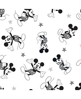 Lambs & Ivy Disney Baby Magical Mickey Mouse 100% Cotton Fitted Crib Sheet - White/Black