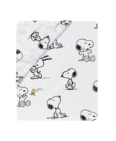 Lambs & Ivy Classic Snoopy White/Black/Gray 3-Piece Baby Crib Bedding Set