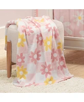 Lambs & Ivy Daisy Dreams Soft & Cozy Luxury Fleece Checkered Baby Blanket